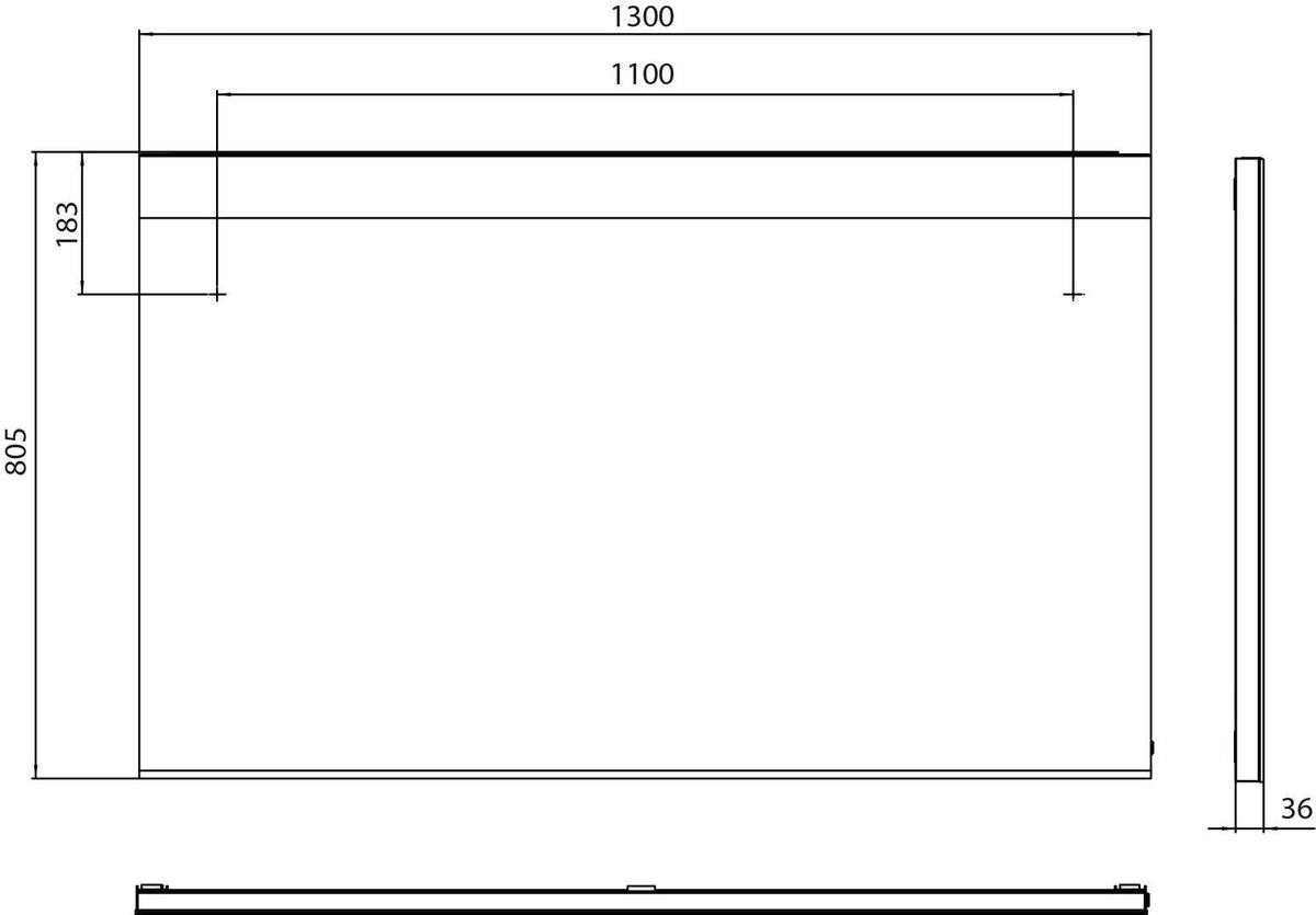 EMCO LED-Lichtspiegel MI 250 25011 mit Sensorschalter 1300x805 mm – Aluminiumrahmen, matt