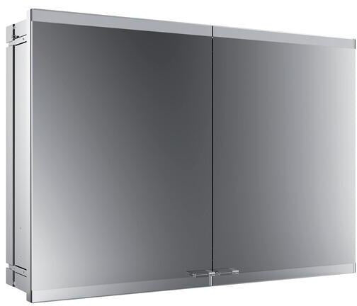 EMCO evo LED-Lichtspiegelschrank 1000 mm, 2 Türen, Unterputz, Aluminium, mit emco light system