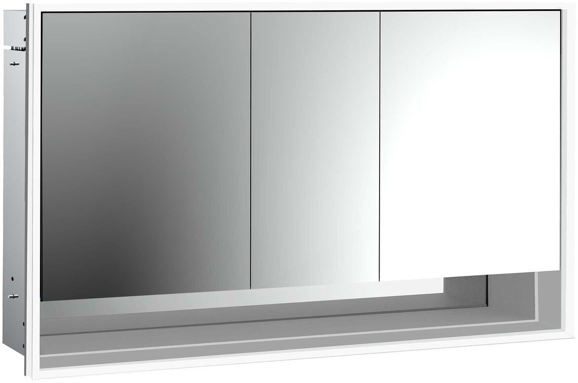 EMCO Lichtspiegelschrank loft Unterputz 1400 mm, 3-türig, Aluminium