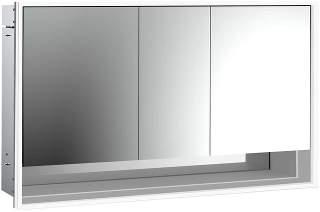 EMCO Lichtspiegelschrank loft Unterputz 1400 mm, 3-türig, Aluminium