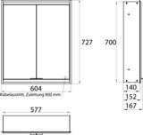 EMCO Lichtspiegelschrank prime 2 Unterputz 600 mm 2-türig mit LED und Touchsteuerung