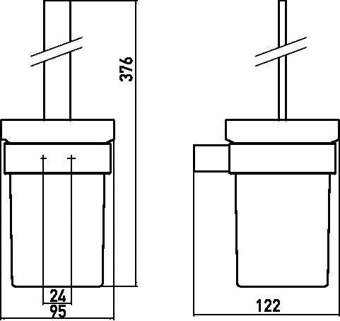 EMCO Toilettenbürstengarnitur loft 01600 – Wandmodell mit satiniertem Kristallglas und Edelstahl-Optik