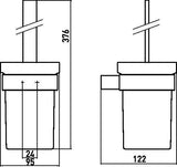 EMCO Toilettenbürstengarnitur loft 01600 – Wandmodell mit satiniertem Kristallglas und Edelstahl-Optik