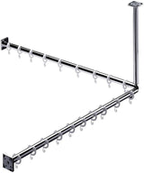 EMCO Duschvorhang-Set System 2 900 mm Eckstange in Chrom – mit Deckenstütze & 18 Ringen