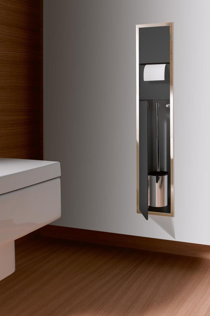 EMCO WC-Modul asis 150 Unterputz 809 mm mit Papierhalter, Reserverollenbox und WC-Bürste in chrom/optiwhite