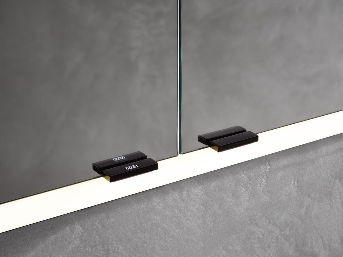 EMCO Lichtspiegelschrank prime slim 13604 Unterputz 800 mm 2 Türen schwarz/weiß