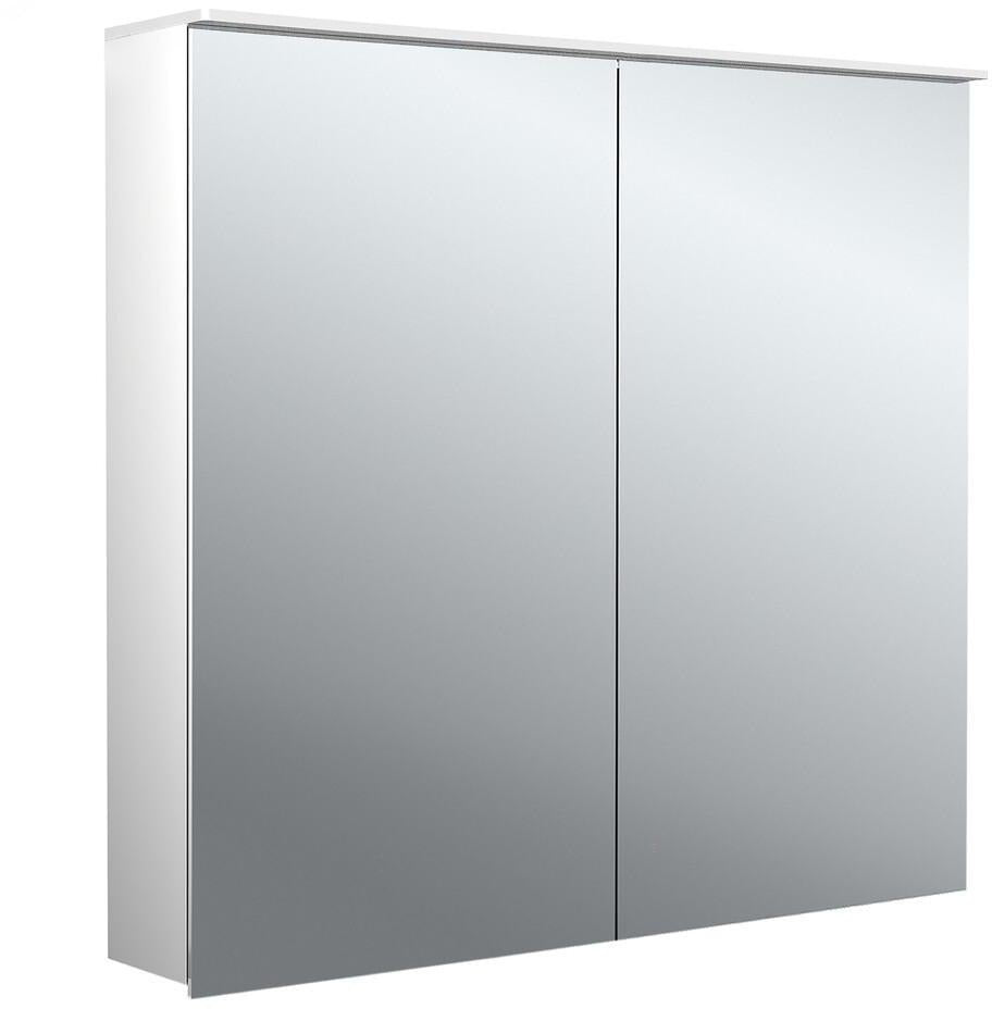 EMCO Lichtspiegelschrank flat 2 Design 800 mm, 2-türig, Aluminium, LED, Aufputz