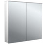 EMCO Lichtspiegelschrank flat 2 Design 800 mm, 2-türig, Aluminium, LED, Aufputz