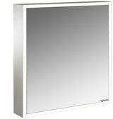 EMCO prime LED-Lichtspiegelschrank 600 mm, 1 Tür, Aufputz, Aluminium, dimmbar