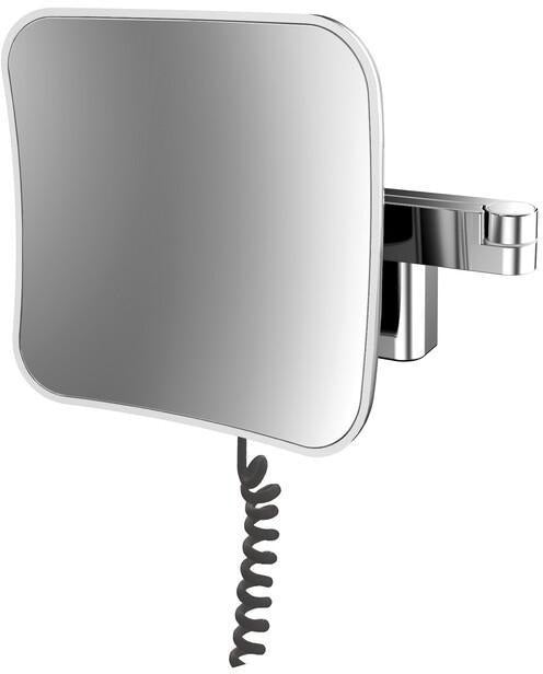 EMCO LED-Kosmetikspiegel evo 06051 5-fach, 2-armig, 209x209 mm, chrom – mit Spiralkabel