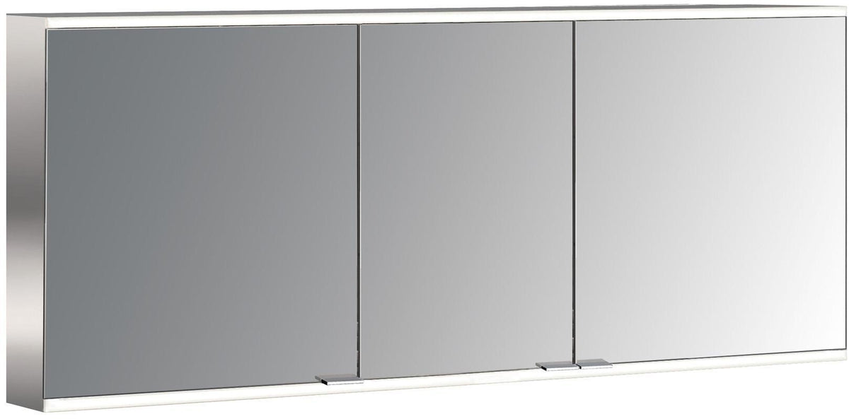 EMCO LED-Lichtspiegelschrank prime 2, 1600 mm, 3 Türen, Aufputz, Aluminium