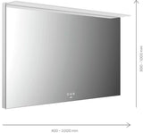 EMCO LED-Lichtspiegel MI 200+ mit Acryl-Lichtsegel und Touch-Bedienfeld 400x600 mm