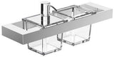 EMCO liaison Reling-Set 00101 für Waschtisch, 358 mm, chrom, mit Seifenspender und Glasschale