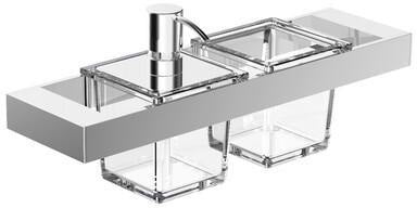 EMCO liaison Reling-Set 00101 für Waschtisch, 358 mm, chrom, mit Seifenspender und Glasschale