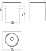 EMCO evo Gäste-Waschtisch 450 mm Mineralguss optiwhite ohne Armaturenbohrung, Griff rechts
