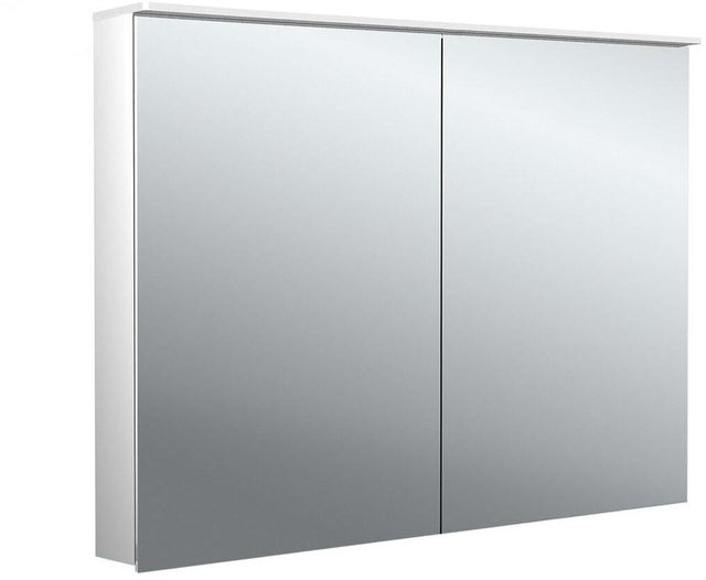 EMCO Lichtspiegelschrank flat 2 Design Aufputz 1000 mm 2-türig Aluminium LED