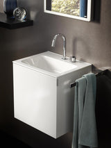 EMCO evo Waschtisch-Unterschrank 396 mm optiwhite Glasfront mit Griff rechts