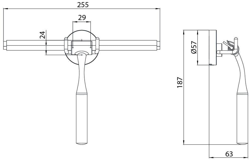 EMCO Duschwischer system2 mit Wandhalterung und Ersatz-Gummilippe in Chrom