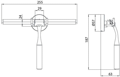 EMCO Duschwischer system2 mit Wandhalterung und Ersatz-Gummilippe in Chrom
