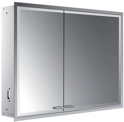 EMCO Lichtspiegelschrank prestige 2 915 mm Unterputz, breite Tür rechts, Aluminium