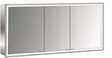 EMCO prime LED-Lichtspiegelschrank 1400 mm, 3-türig, Unterputz, Aluminium, Touchsensoren, IP20
