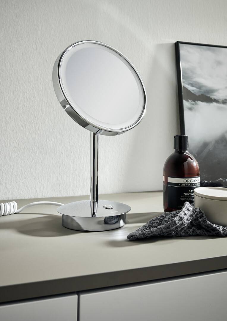 EMCO LED-Kosmetikspiegel pure 3-fach, rund, 200 mm, mit Touchsensor & Farbwechsel