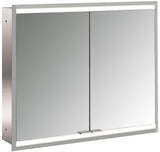 EMCO LED-Lichtspiegelschrank prime 2, 800 mm, 2 Türen, Unterputz, Aluminium