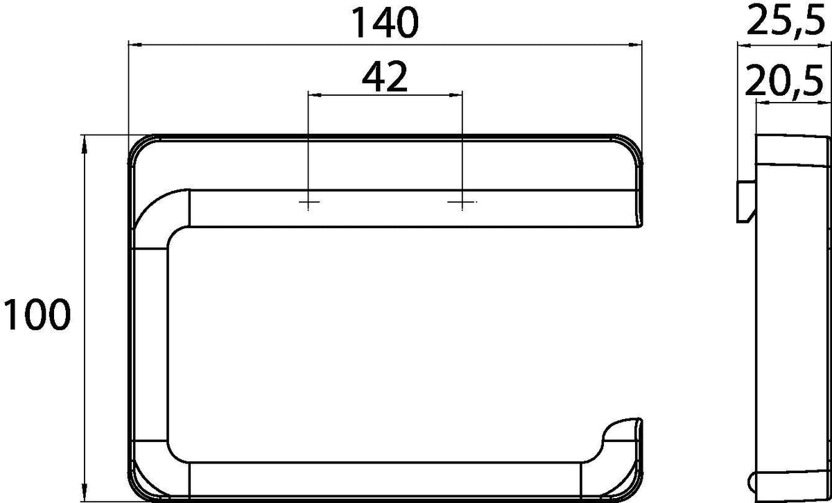 EMCO Papierhalter trend 00104 ohne Deckel – verchromter Toilettenpapier-Rollenhalter mit verdeckter Befestigung