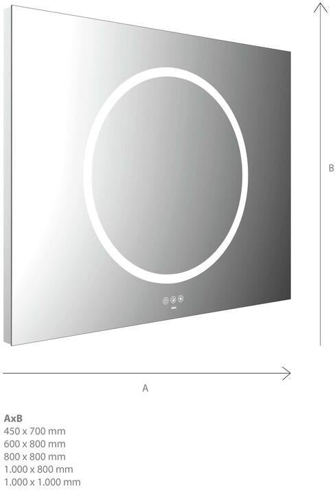 EMCO LED-Lichtspiegel MI 240+ mit Touch-Bedienfeld 2000 x 600 mm