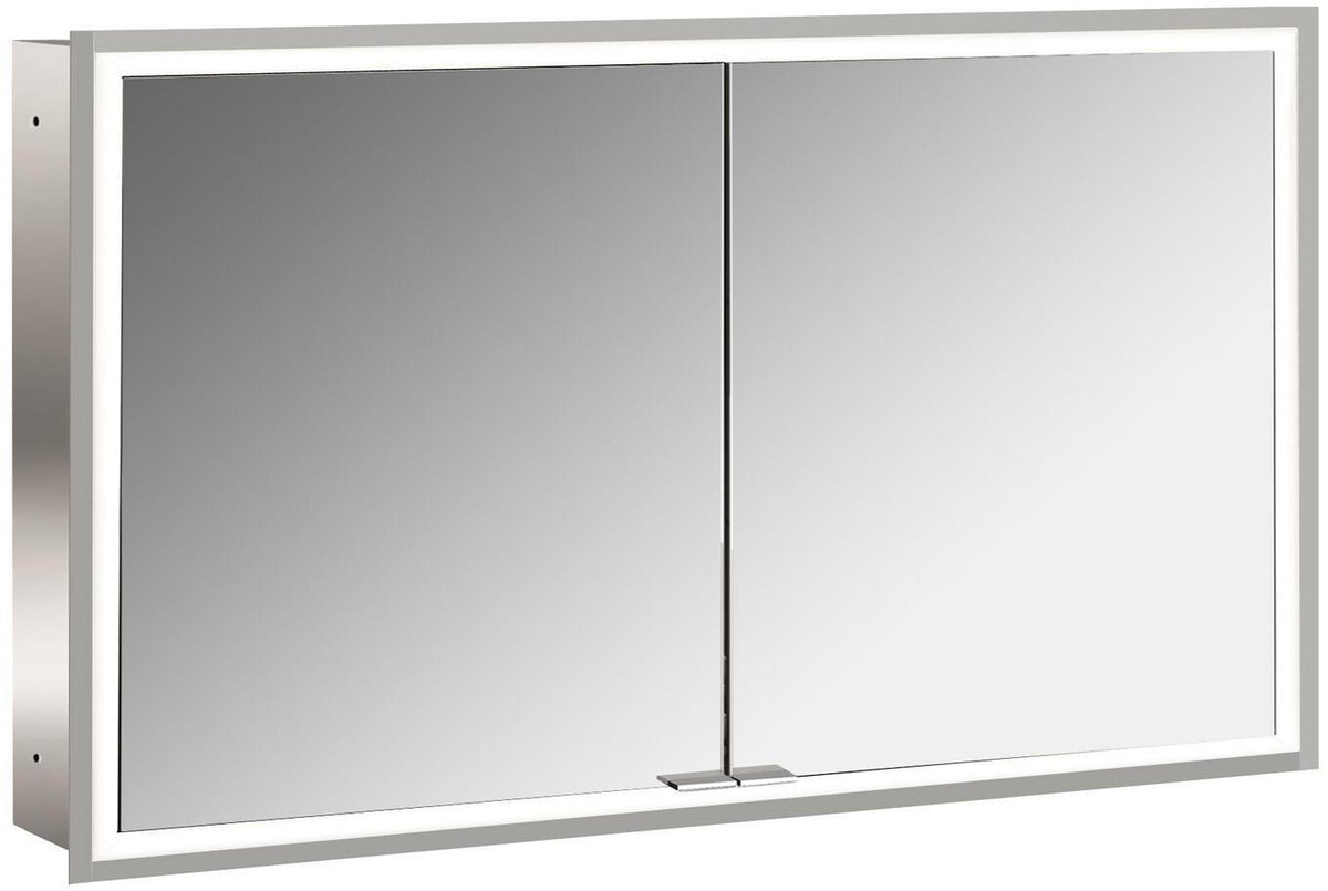 EMCO prime LED-Lichtspiegelschrank 1200 mm, 2 Türen, Unterputz, Aluminium, IP20, dimmbar