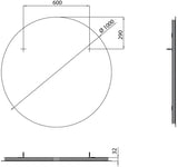 EMCO LED-Lichtspiegel Pure 600 mm rund mit Raumsteuerung und schwarzem Stahlrahmen
