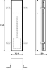 EMCO WC-Modul asis plus 11006 Unterputz, Anschlag links, 658 mm, befliesbar