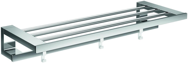 EMCO Bad Handtuchablage LOFT mit Badetuchhalter 600 mm, 3 abnehmbare Haken, Chrom