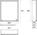 EMCO prime 2 LED-Lichtspiegelschrank 600 mm, Unterputz, Anschlag rechts, Aluminium – mit Touchsteuerung & Soft-Close