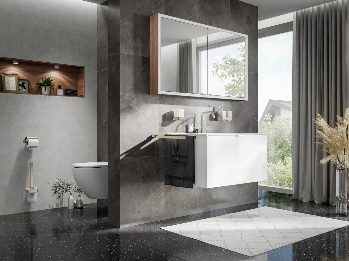 EMCO Toilettenbürstengarnitur loft 00100 mit Kristallglas satiniert und Chrom
