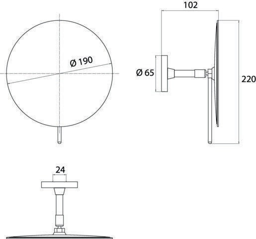 EMCO Kosmetikspiegel 3-fach, rund, D: 200 mm, chrom – Rasier- und Kosmetikspiegel mit 3-facher Vergrößerung