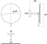 EMCO Kosmetikspiegel 3-fach, rund, D: 200 mm, chrom – Rasier- und Kosmetikspiegel mit 3-facher Vergrößerung