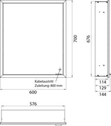EMCO Lichtspiegelschrank prime slim 08201 Unterputz, 1 Tür links, 600 mm, alu/spiegel