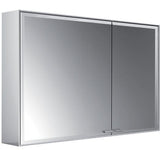 EMCO Lichtspiegelschrank prestige 2 988 mm Aufputz, breite Tür links, Aluminium, LED, Touch, IP44