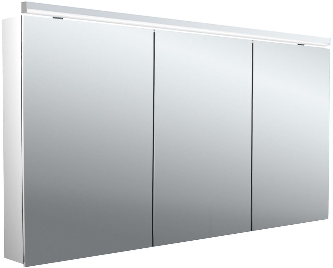 EMCO Bad Lichtspiegelschrank flat 2 Classic Aufputz 1400 mm 3-türig Aluminium