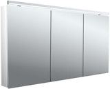 EMCO Bad Lichtspiegelschrank flat 2 Classic Aufputz 1400 mm 3-türig Aluminium