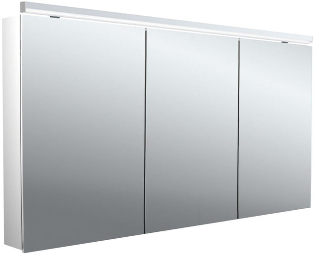 EMCO Bad Lichtspiegelschrank flat 2 Classic Aufputz 1400 mm 3-türig Aluminium