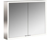EMCO LED-Lichtspiegelschrank prime 800 mm, 2 Türen, Aufputz, silber eloxiert