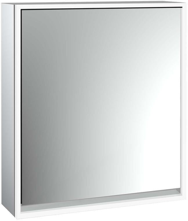EMCO Lichtspiegelschrank loft 600 mm Aufputz, 1 Tür rechts, LED, Touch-Bedienfeld, Aluminium