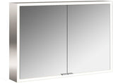 EMCO prime LED-Lichtspiegelschrank 1000 mm, 2-türig, Aufputz, Aluminium, Touchsteuerung
