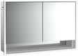 EMCO Lichtspiegelschrank loft 05219 Unterputz, 2-türig, 1200 mm, Aluminium, LED-Beleuchtung, Touch-Bedienfeld