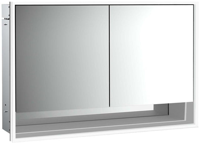EMCO Lichtspiegelschrank loft 05219 Unterputz, 2-türig, 1200 mm, Aluminium, LED-Beleuchtung, Touch-Bedienfeld
