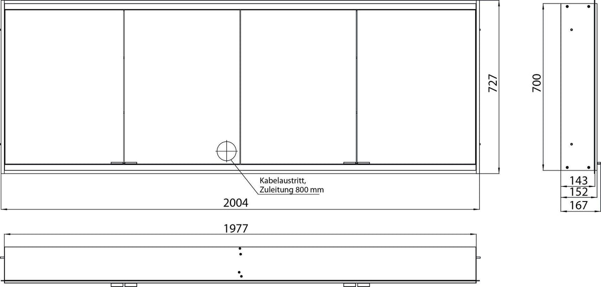 EMCO Lichtspiegelschrank prime 2 Unterputz 2000 mm 4-türig mit LED und Touchsteuerung