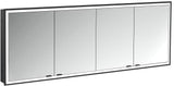EMCO prime LED-Lichtspiegelschrank 1800 mm, 4-türig, Unterputz, Aluminium