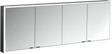 EMCO prime LED-Lichtspiegelschrank 2000 mm, 4-türig, Aufputz, Aluminium